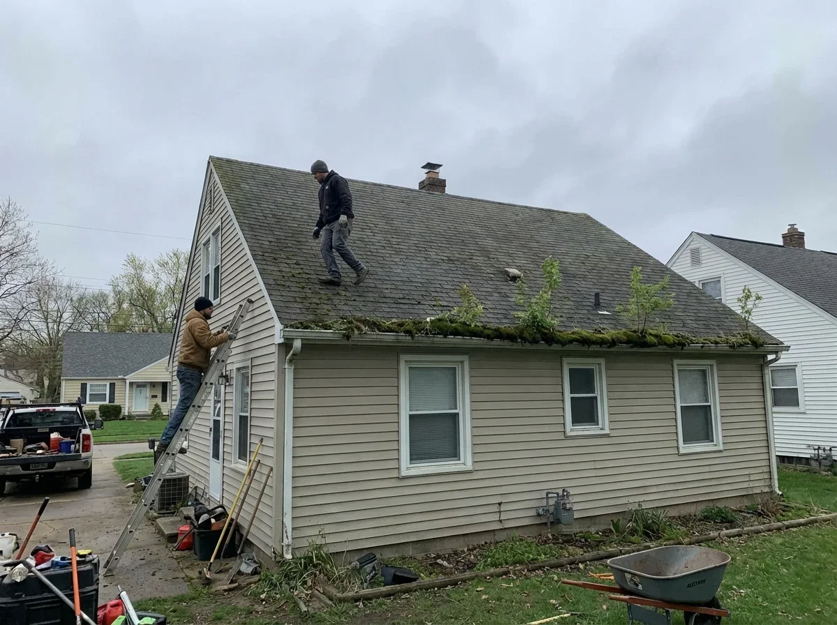 Neglected gutters breed unwanted growth, risking damage; protect your business with roof maintenance