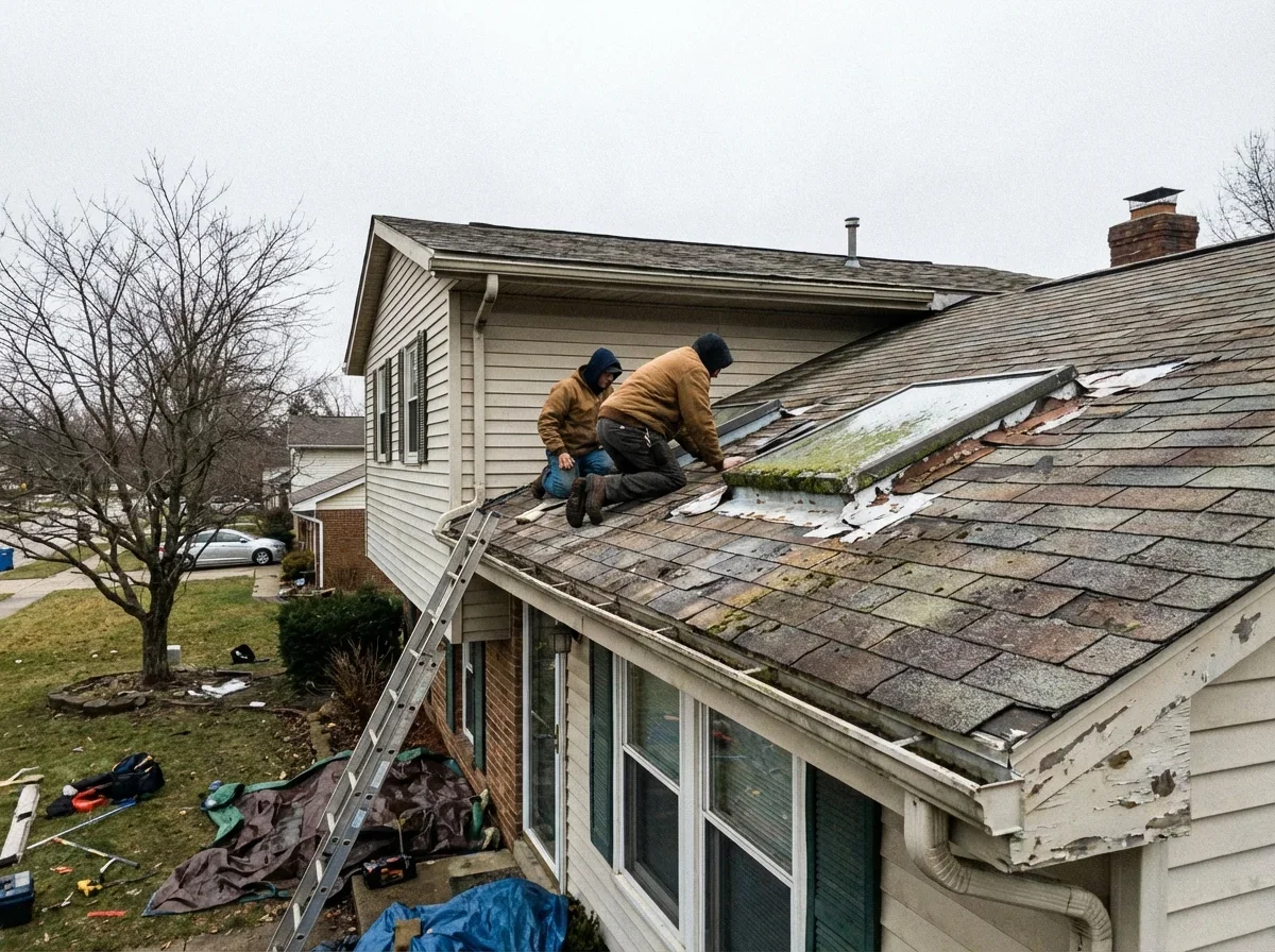 Wisconsin weather took its toll, time for a new skylight installation