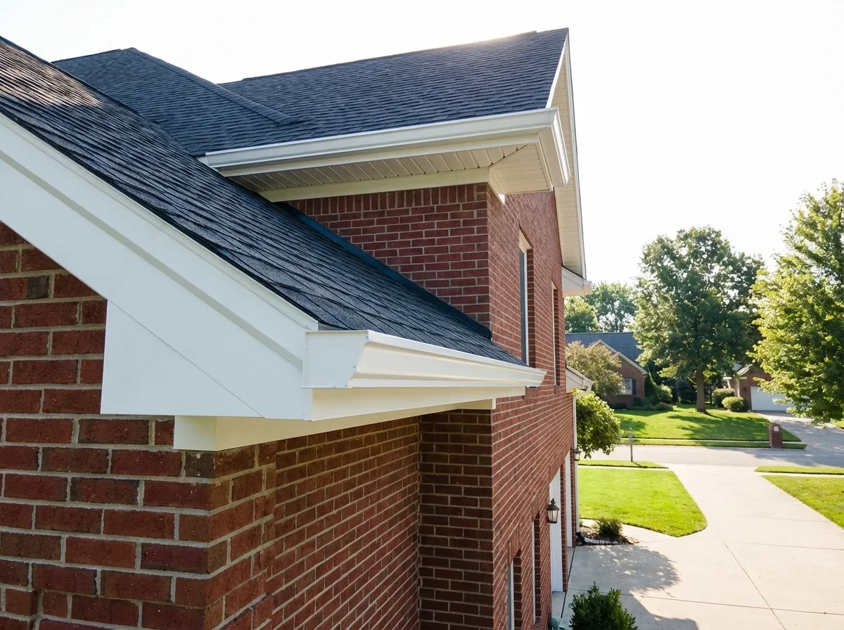 Curb appeal boost! New seamless soffit and fascia protects and beautifies this home